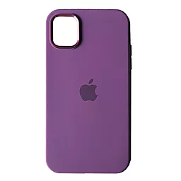 Чехол Silicone Case Full Camera Square Metal Frame for Apple iPhone 11 Purple