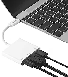 Мультипортовый USB Type-C хаб Spigen USB-C -> HDMI/USB 3.0/Type-C White (CA030C) - миниатюра 3