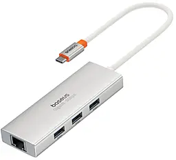 USB Type-C хаб Baseus PortalJoy Series 4-in-1 USB3.0 silver (B00053003S11-00)