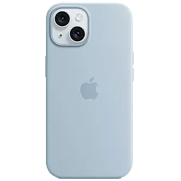 Чехол Silicone Case Full with MagSafe and SplashScreen для Apple iPhone 15 Light Blue - фото Чехол Silicone Case Full with MagSafe and SplashScreen для Apple iPhone 15 Light Blue
