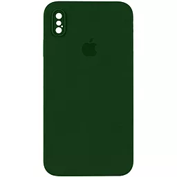 Чехол Silicone Case Full Camera Square для Apple iPhone X, iPhone XS Army green
