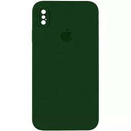 {"ru": "Чехол", "uk": "Чохол"} Silicone Case Full Camera Square для Apple iPhone X, iPhone XS Army green