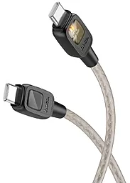 Кабель USB PD Hoco U124 Stone Stone silicone intelligent power-off 60w 3a 1.2m USB Type-C - Type-C cable black - миниатюра 2
