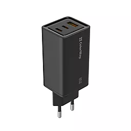 Мережевий зарядний пристрій ColorWay 66 GaN3 Pro 65w PD/QC4+ 2xUSB-C/USB-A ports charger black (CW-CHS039PD-BK)