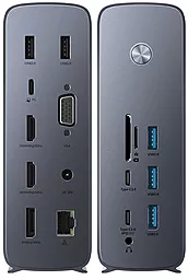 USB Type-C хаб Baseus 17-in-1 Pro 4 Monitors Docking Station Grey - мініатюра 3