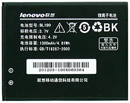 Акумулятор Lenovo A366T IdeaPhone / BL190 (1300 mAh)
