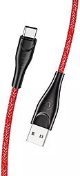 Кабель Usams U41 Braided USB-A - Type-C 12w 2.4a 1м cable Red - фото Кабель Usams U41 Braided USB-A - Type-C 12w 2.4a 1м cable Red