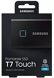 Накопичувач SSD Samsung Portable T7 TOUCH 2 TB (MU-PC2T0K/WW) Black - мініатюра 10