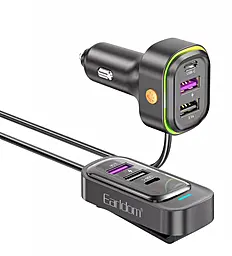 Автомобильное зарядное устройство Earldom ES-CC26 66w PD 4xUSB-A/2xUSB-C ports car charger black - фото Автомобильное зарядное устройство Earldom ES-CC26 66w PD 4xUSB-A/2xUSB-C ports car charger black