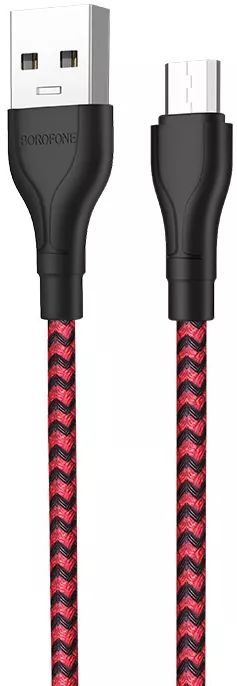 Кабель Borofone BX39 Beneficial USB-A - micro USB 12w 2.4a 1м cable Zebra - фото 1