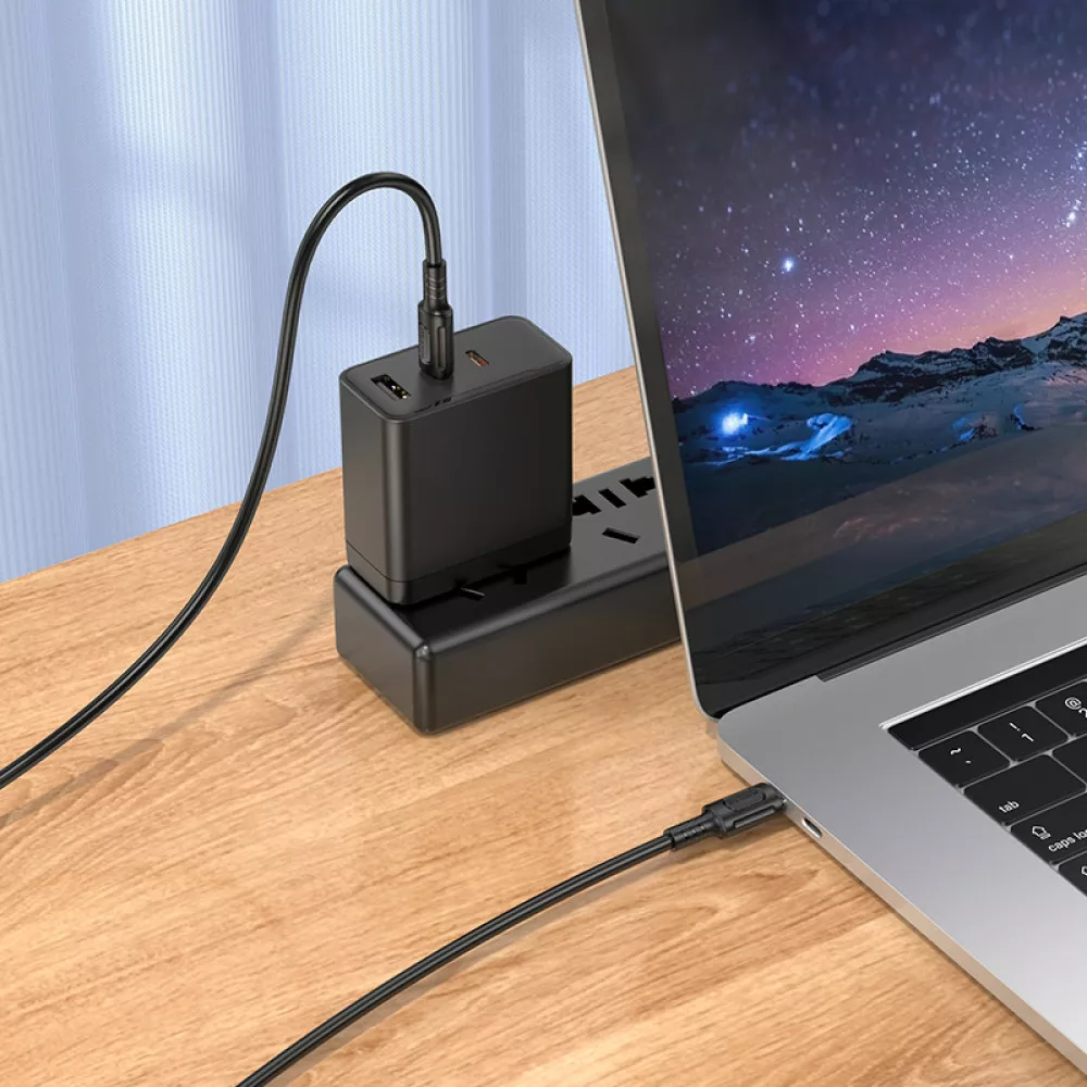 Кабель Borofone BX111 USB Type-C - Type-C 60w 3a 1м PD cable Black - фото 4