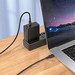Кабель Borofone BX111 USB Type-C - Type-C 60w 3a 1м PD cable Black - мініатюра 4 Кабель Borofone BX111 USB Type-C - Type-C 60w 3a 1м PD cable Black - мініатюра 4
