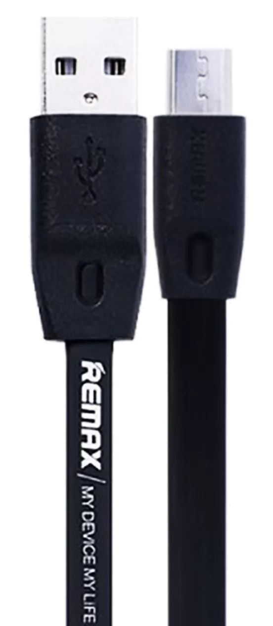 Кабель Remax Full Speed USB-A - micro USB 12w 2.4a 1м cable Black (RC-001m) - фото 1