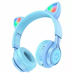 Наушники Hoco W39 Cat Ear Cute Kids Wireless Blue
