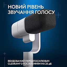 Микрофон Logitech G Yeti Studio Active Dynamic XLR White (988-000566) - миниатюра 10 Микрофон Logitech G Yeti Studio Active Dynamic XLR White (988-000566) - миниатюра 10