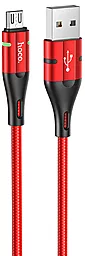 Кабель Hoco U93 Shadow USB-A - micro USB 12w 2.4a 1.2м cable Red - фото Кабель Hoco U93 Shadow USB-A - micro USB 12w 2.4a 1.2м cable Red