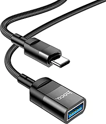 OTG-перехідник Hoco U107 USB 3.0 Type-C USB 1.2м Black - мініатюра 3