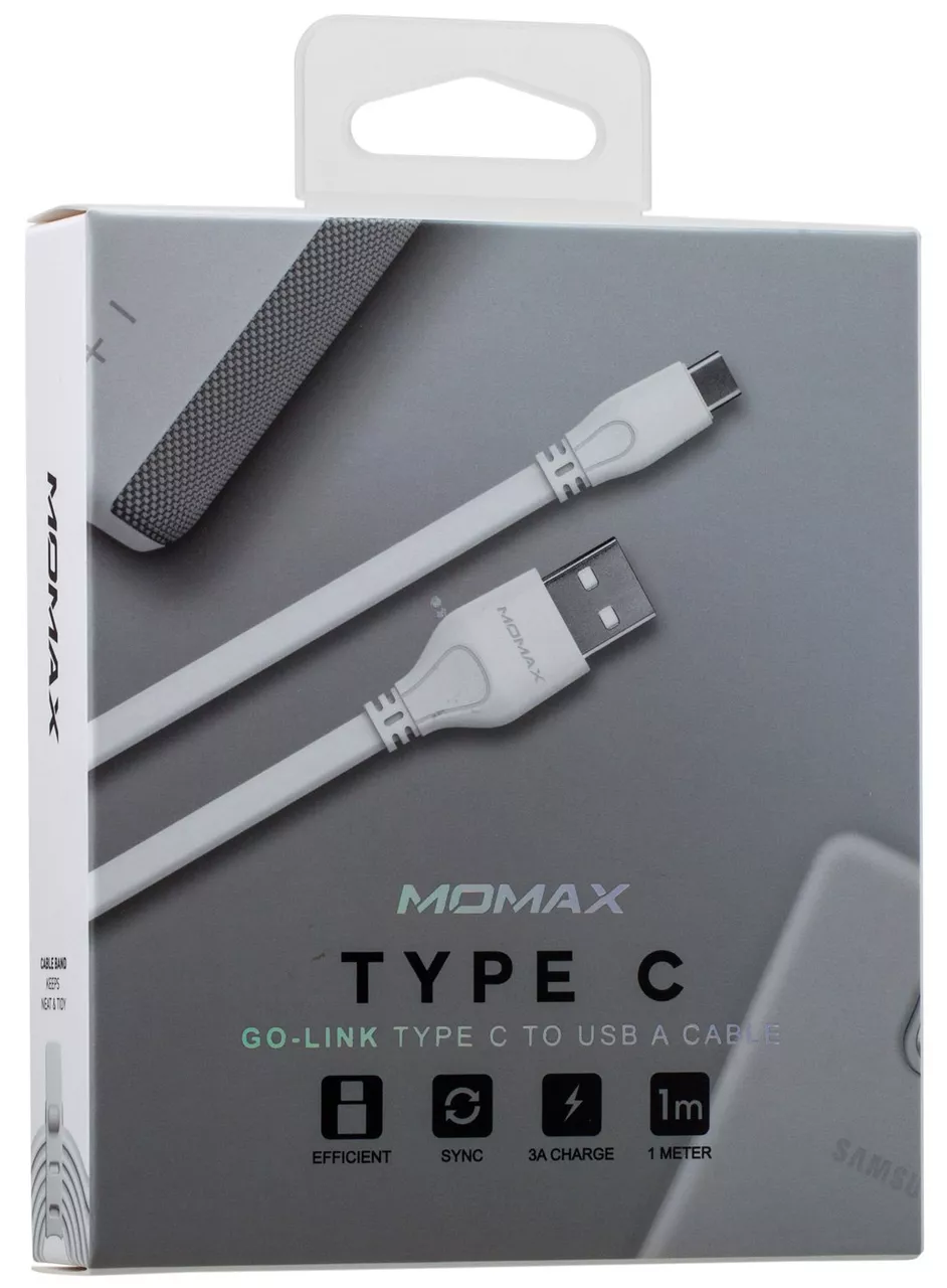 Кабель Momax Go Link USB-A - Type-C 12w 2.4a 1м cable White (DTA7W) - фото 6