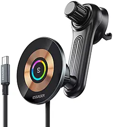 Держатель с беспроводной зарядкой Essager Arpege 15W (Rotate Version) Black (EZJCX-GY01B-Z) - фото Держатель с беспроводной зарядкой Essager Arpege 15W (Rotate Version) Black (EZJCX-GY01B-Z)