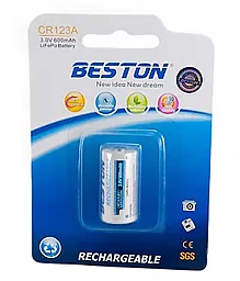 Акумулятор Beston CR123A 600mAh Lithium 3.0 V - мініатюра 2