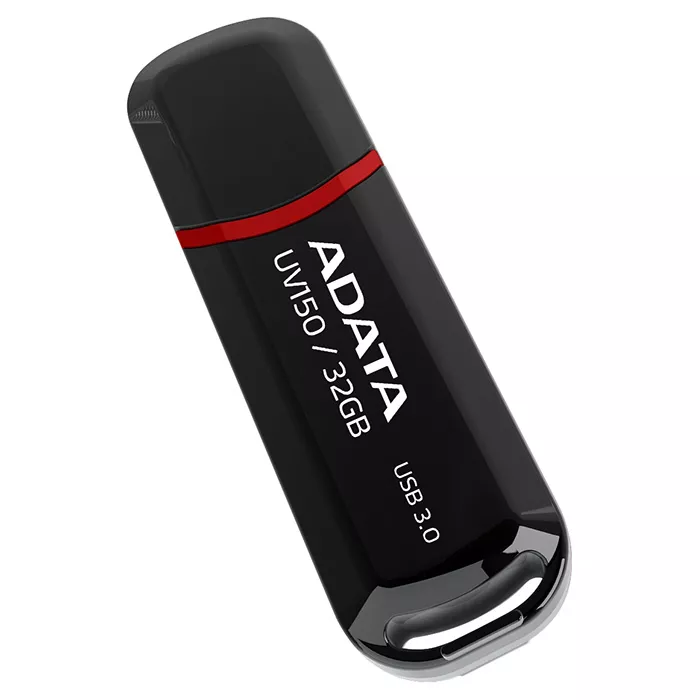 Флешка ADATA 32GB USB 3.0 UV150 Black (AUV150-32G-RBK) Black - фото 1