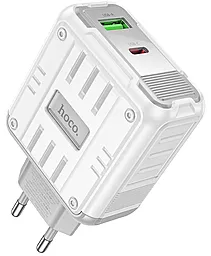 Сетевое зарядное устройство Hoco C138A Rock 65w PD/QC USB-C/USB-A ports charegr white