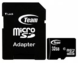 Карта пам'яті Team microSDHC 32GB Class 10 + SD-адаптер (TUSDH32GCL1003)