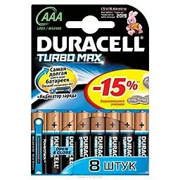Батарейки Duracell LR06 TURBO MAX 8 шт - фото Батарейки Duracell LR06 TURBO MAX 8 шт