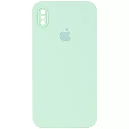 Чехол Silicone Case Full Camera Square для Apple iPhone X, iPhone XS Light Turquoise