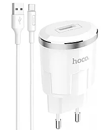 Сетевое зарядное устройство Hoco C37A 2.4a home charger + micro USB cable white