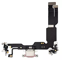 Нижній шлейф Apple iPhone 15 Plus з роз'ємом зарядки, з мікрофоном, Original - знятий з телефона Pink