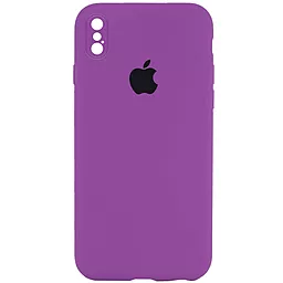 Чехол Silicone Case Full Camera Square для Apple iPhone X, iPhone XS Grape