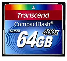 Карта пам'яті Transcend Compact Flash 64GB Premium 400X UDMA (TS64GCF400) - фото Карта пам'яті Transcend Compact Flash 64GB Premium 400X UDMA (TS64GCF400)
