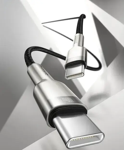 Кабель Baseus Cafule USB Type-C - Type-C 100w 5a 2м PD cable White (CATJK-D02) - фото 7