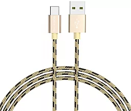 Кабель USB Borofone BX24 Ring Current 12W 2.4A USB Type-C Cable Gold