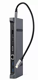 Мультипортовый USB Type-C хаб Cablexpert 9-in-1 hub gray (A-CM-COMBO9-02) - фото Мультипортовый USB Type-C хаб Cablexpert 9-in-1 hub gray (A-CM-COMBO9-02)