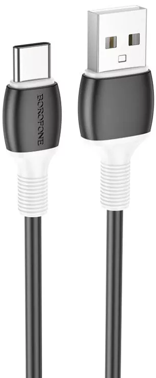 Кабель Borofone BX84 Rise USB-A - Type-C 15w 3a 1м cable Black - фото 1