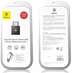 OTG-перехідник Baseus Exquisite Type-C Male to USB Female Adapter Converter Black (CATJQ-B01) - мініатюра 2