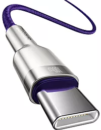 Кабель Baseus Cafule USB Type-C - Type-C 100w 5a 1м PD cable Purple (CATJK-C05) - миниатюра 2 Кабель Baseus Cafule USB Type-C - Type-C 100w 5a 1м PD cable Purple (CATJK-C05) - миниатюра 2