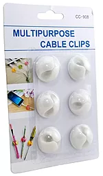 Органайзер для кабелей ExtraDigital Cable Clips CC-908 White (KBC1664) - миниатюра 3