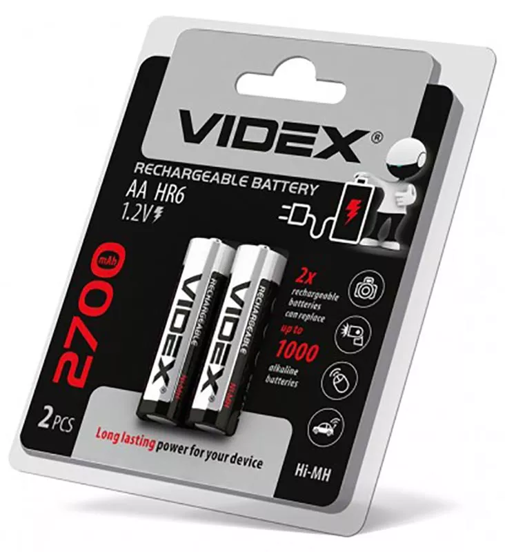 Аккумулятор Videx AA 2700mAh NiMh 2шт (23342) - фото 1