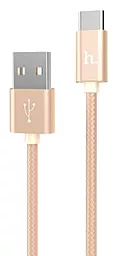 Кабель Hoco X2 Rapid Braided Charging USB-A - Type-C 12w 2.4a 1м cable Gold - фото Кабель Hoco X2 Rapid Braided Charging USB-A - Type-C 12w 2.4a 1м cable Gold