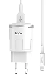 Мережевий зарядний пристрій Hoco C37A 2.4a home charger + Lightning cable white - мініатюра 5 Мережевий зарядний пристрій Hoco C37A 2.4a home charger + Lightning cable white - мініатюра 5