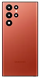 Задняя крышка корпуса Samsung Galaxy S22 Ultra 5G S908 со стеклом камеры Red - фото Задняя крышка корпуса Samsung Galaxy S22 Ultra 5G S908 со стеклом камеры Red
