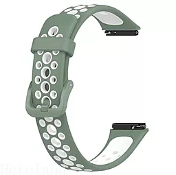 Сменный ремешок для умных часов BeCover Vents Style Huawei Band 7/Honor Band 7 Green-White (709443)