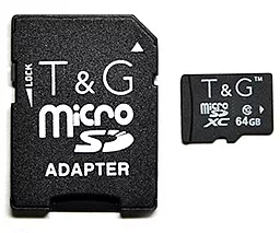 Карта памяти T&G microSDXC 64GB Class 10 + SD-адаптер (TG-64GBCL10-01)