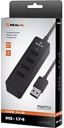 USB-A хаб REAL-EL HQ-174 (EL123110006) Black - мініатюра 6