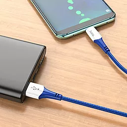 Кабель Hoco X70 Ferry USB-A - Type-C 15w 3a 1м cable Blue - мініатюра 3 Кабель Hoco X70 Ferry USB-A - Type-C 15w 3a 1м cable Blue - мініатюра 3