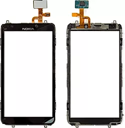 Сенсор (тачскрин) Nokia E7-00 with frame (original) Black - фото Сенсор (тачскрин) Nokia E7-00 with frame (original) Black