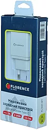 Мережевий зарядний пристрій Florence 2xUSB + USB Type-C Cable White (FL-1021-WT) - мініатюра 4